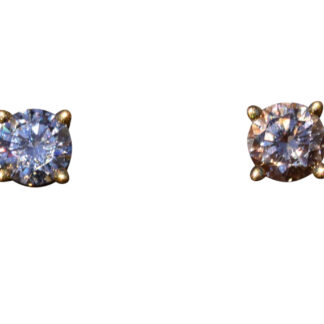 The Milford:  Yellow Gold Round Diamond Studs with 0.33 CTW