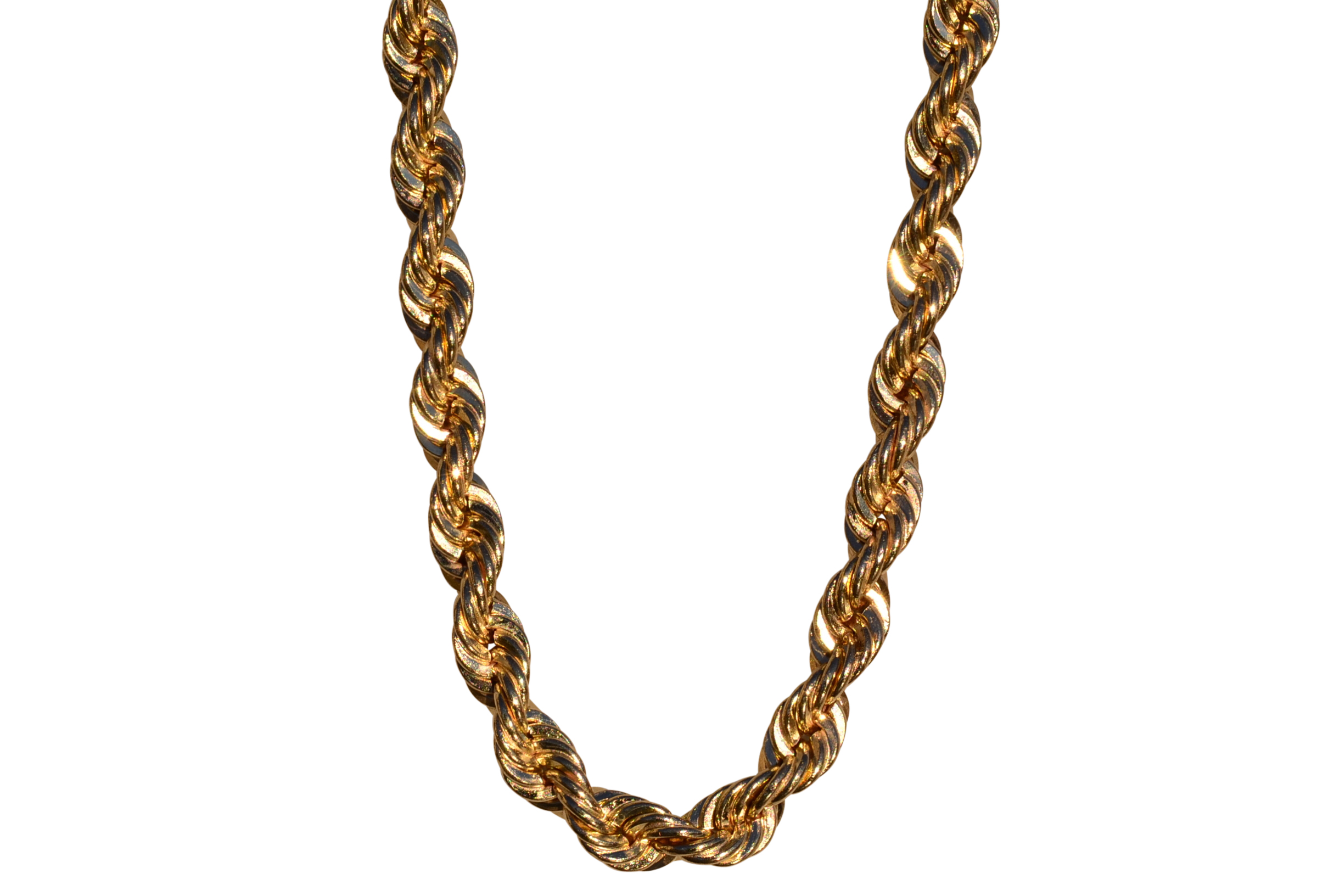 SOLD - The Monroe: Solid Diamond Cut Rope Chain in Yellow Gold