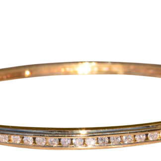 SOLD - The Mustang Ridge:  Channel Set Yellow Gold Diamond Bangle Bracelet