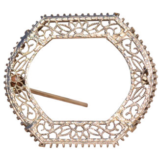 The Webberville:  Antique Filigree Brooch in White Gold
