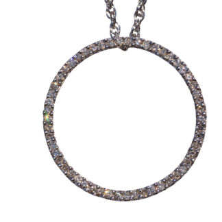 The Lakeway: White Gold Diamond Circle of Life Pendant