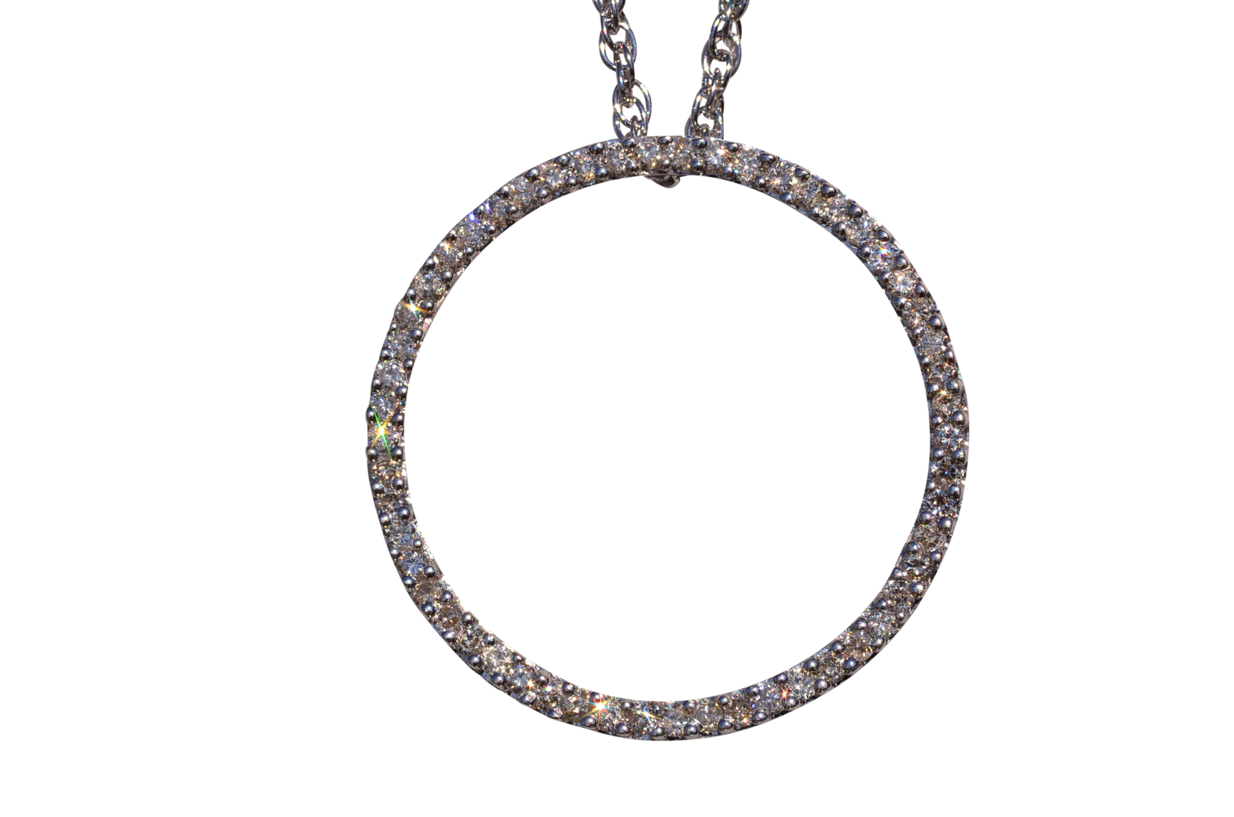 The Lakeway: White Gold Diamond Circle of Life Pendant