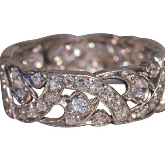 The Cypress Mill: HR Butus Signed Antique Art Deco White Gold Wedding Band Circa 1928