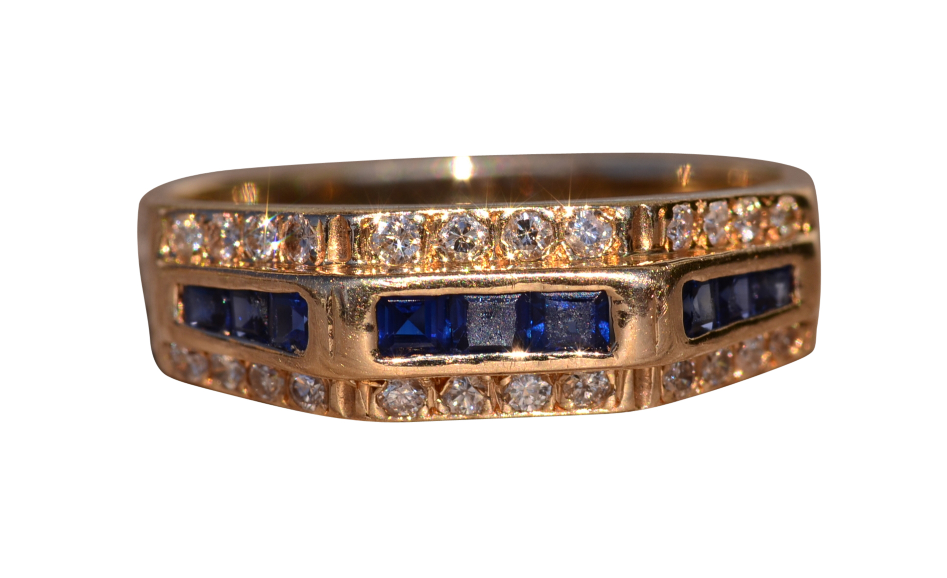 The Hye: Sapphire and Diamond Ring in Yellow Gold