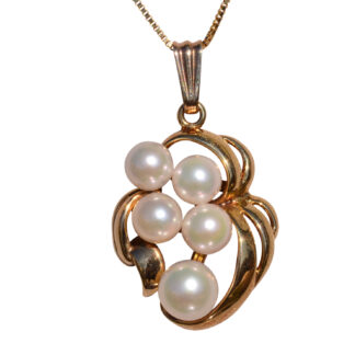 The Elgin:  Contemporary Pearl Pendant in Yellow Gold