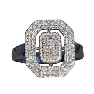 The Isla Vista:  White Gold Diamond Halo Right Hand Ring