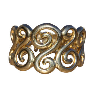 The Hope Ranch:  Yellow Gold Scrolled Cocktail Ring