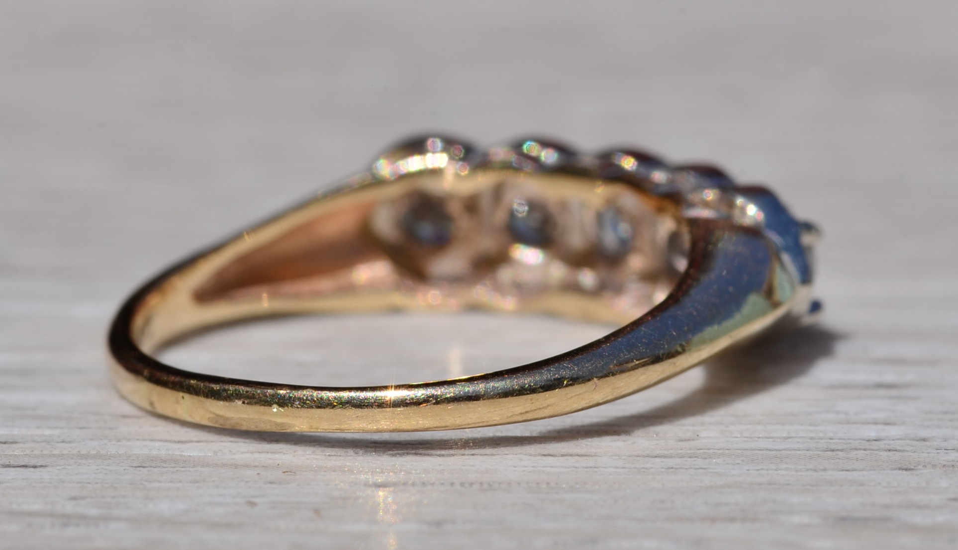 The Belmopan: Vintage 14K Two Tone 1CTW Diamond Band - Image 5