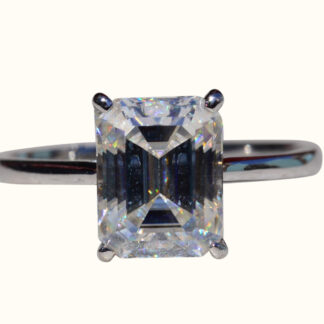 The Artemisa:  Ladies Signed White Gold 3CT Moissanite Engagement Ring