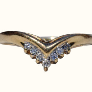 SOLD - The Gibara:  Ladies 14K Diamond Chevron Style Band