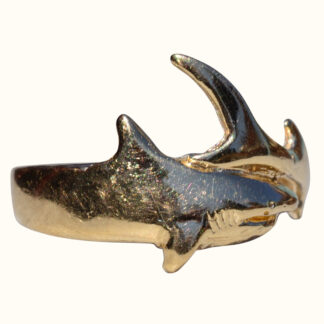 SOLD - The Nispero:  Ladies 14K Gold Shark Ring