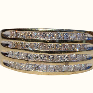 The Baraderes:  Ladies 14K Gold Band with Diamonds