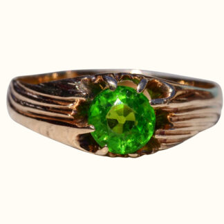 The Clermont:  Gentleman's Signed 14K Rose Gold English Ring set with Doublet