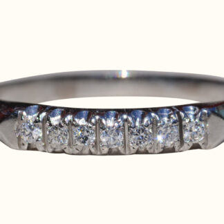 SOLD - The Wyandotte:  Ladies Platinum and Diamond Wedding Band