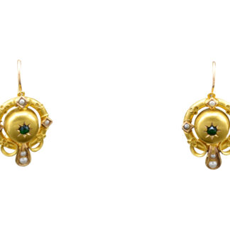 SOLD - The Winigans:  Ladies Antique Late Georgian Early Victorian Gold Dangler Earrings