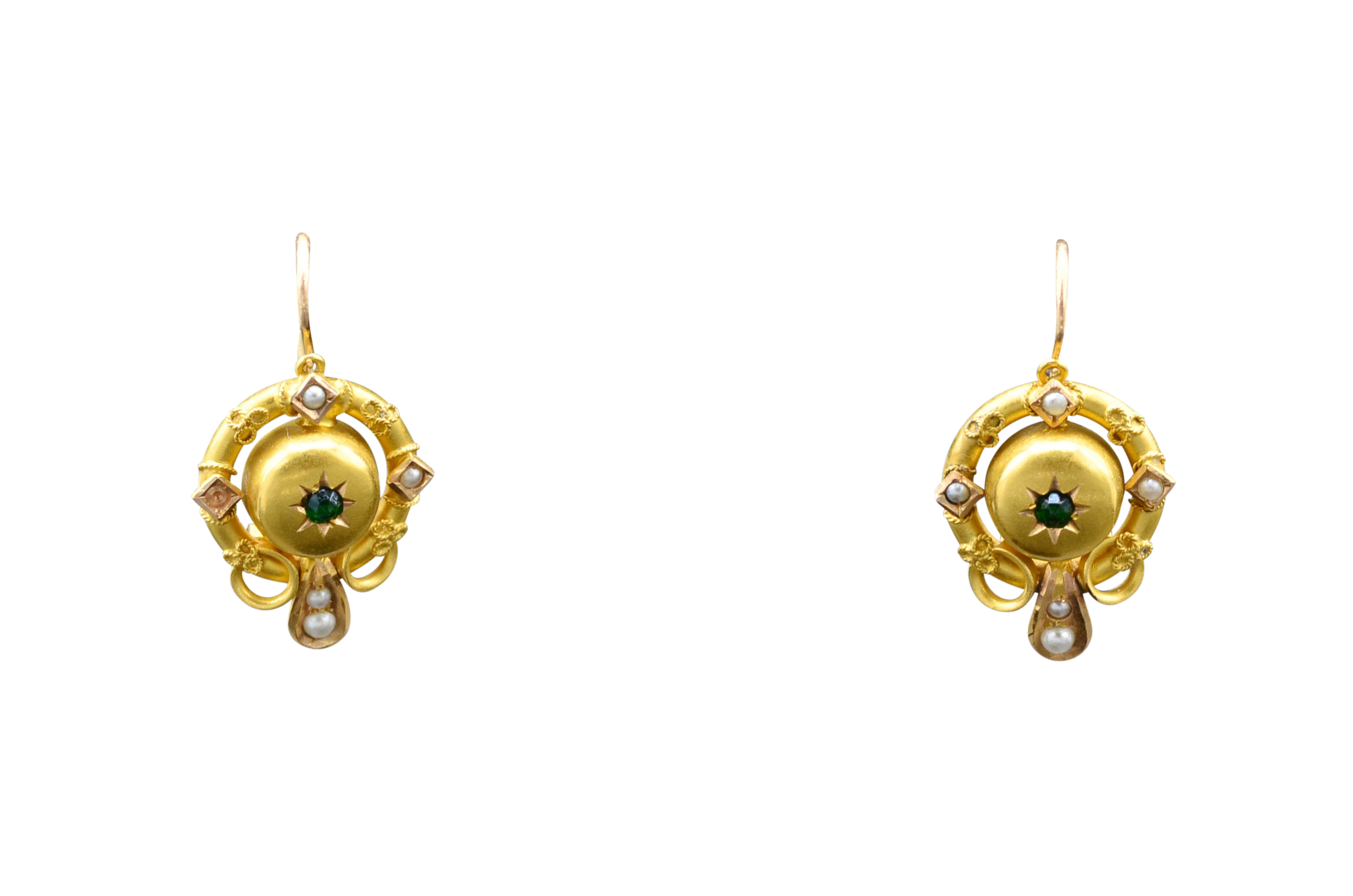 SOLD - The Winigans: Ladies Antique Late Georgian Early Victorian Gold Dangler Earrings