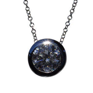 SOLD - The Claribel:  Solitaire Natural Diamond Necklace with 1.75 carat Round Brilliant Cut Diamond