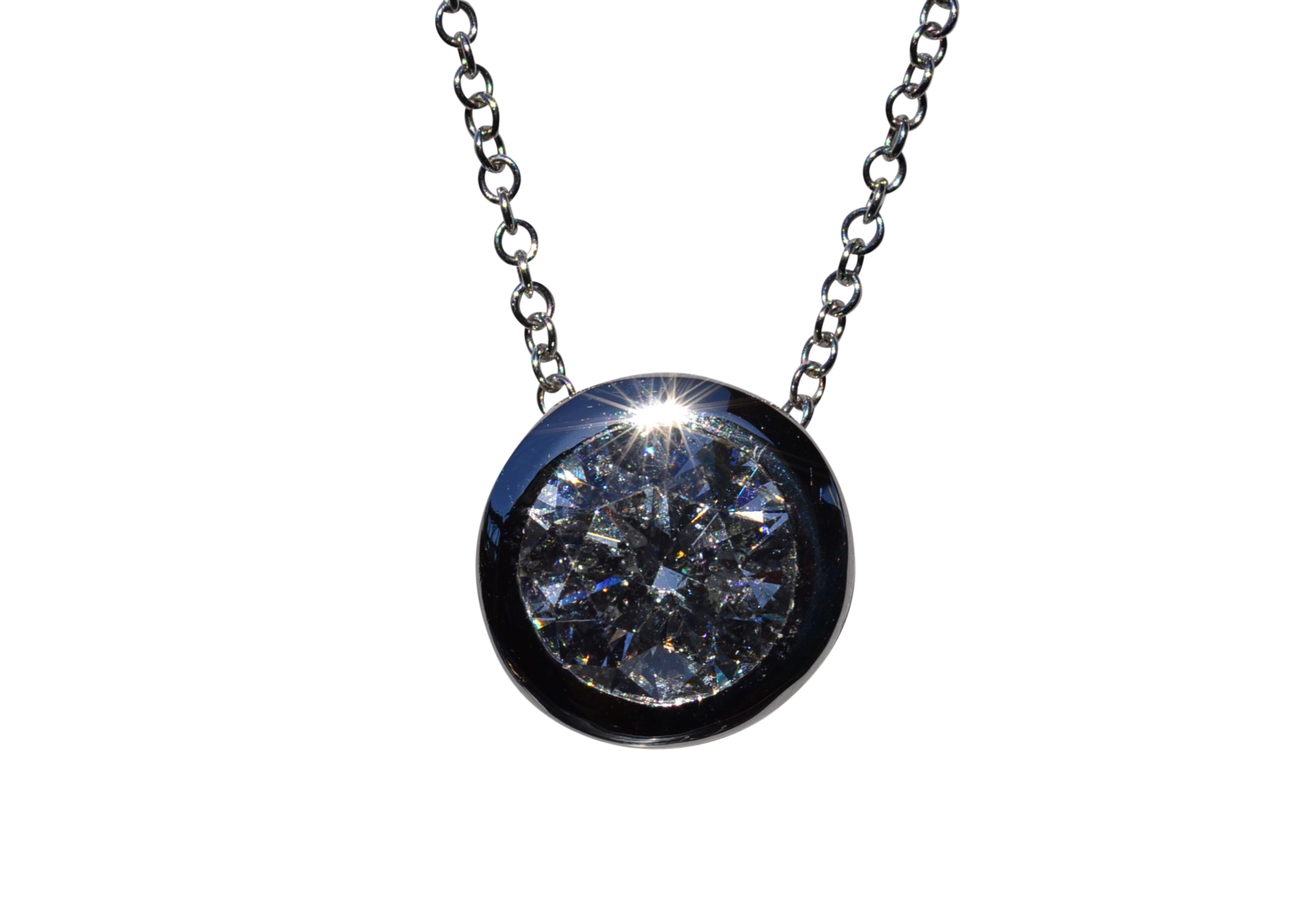 SOLD - The Claribel: Solitaire Natural Diamond Necklace with 1.75 carat Round Brilliant Cut Diamond