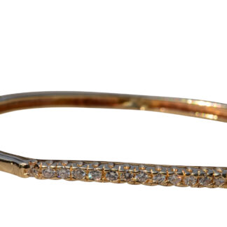 The Wasco:  Contemporary Yellow Gold and Diamond Bangle Bracelet
