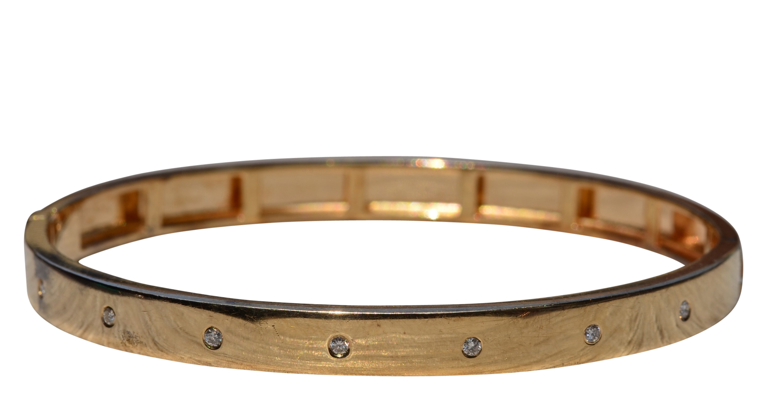 The Bakersfield: Yellow Gold Diamond Station Bangle