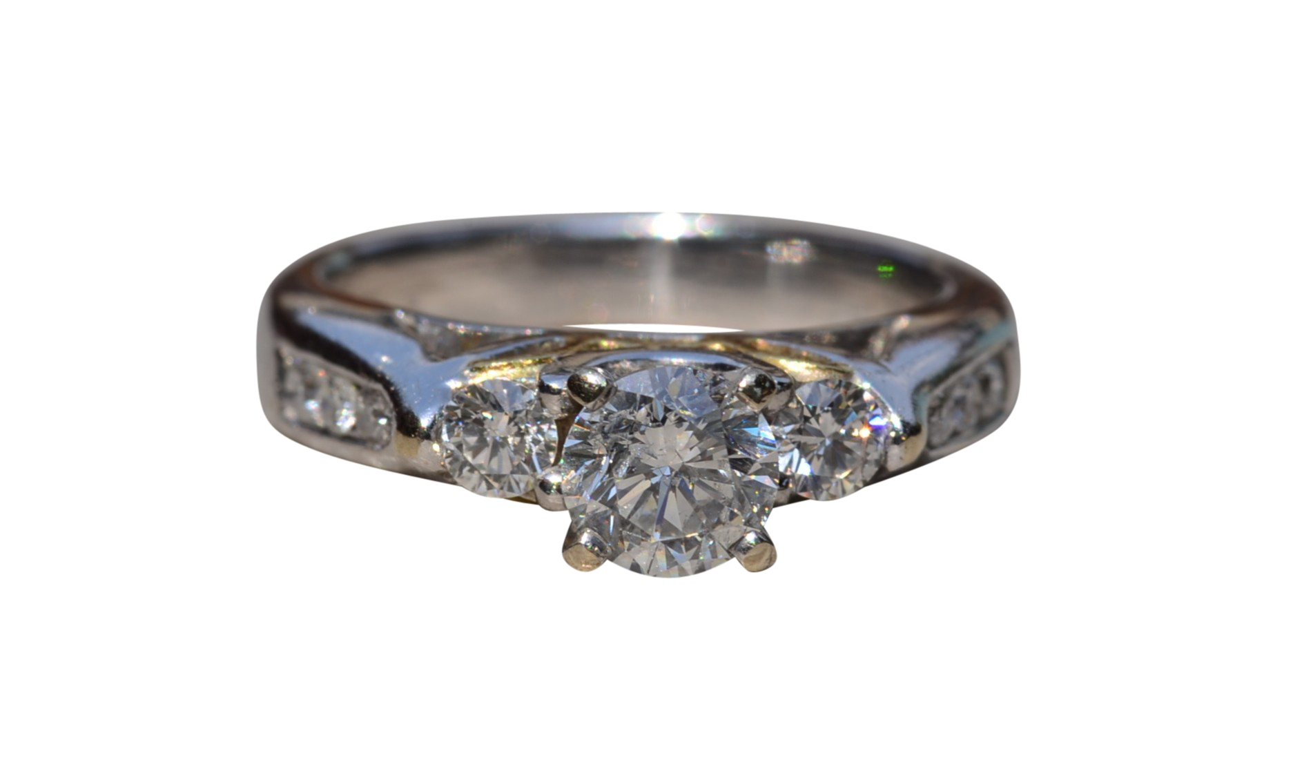 The Boulder Creek: White Gold Engagement Ring with Round Brilliant Cut Center Diamond