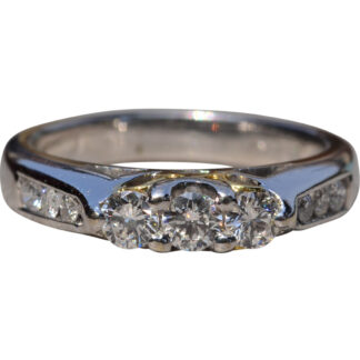 The Boulder Creek Deux:  White Gold Diamond Wedding Band