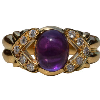 The Bealville: Purple Sapphire and Diamond Cocktail Ring
