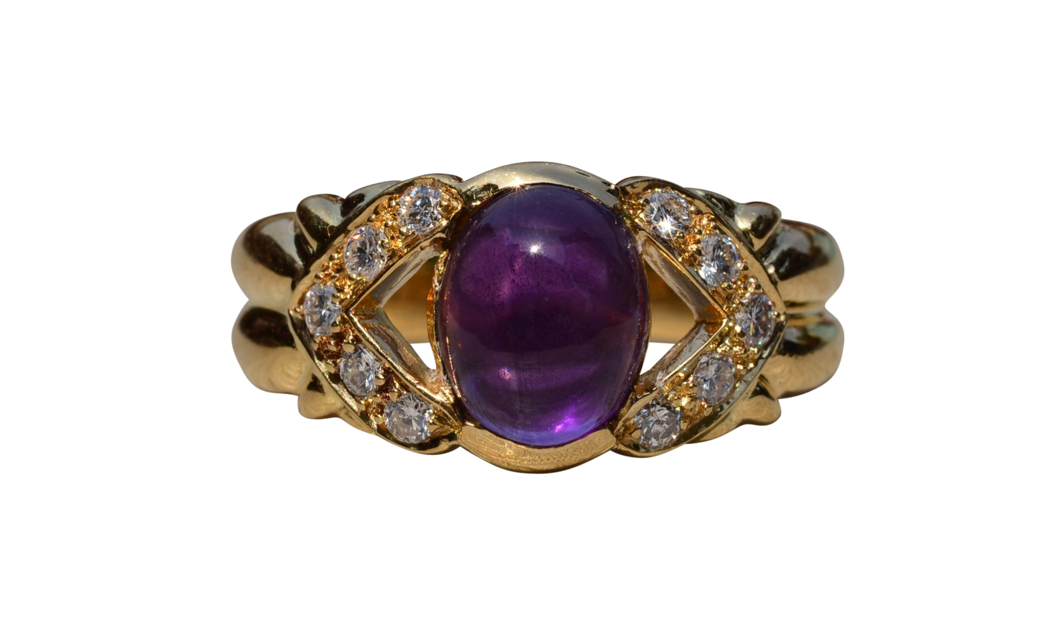 The Bealville: Purple Sapphire and Diamond Cocktail Ring