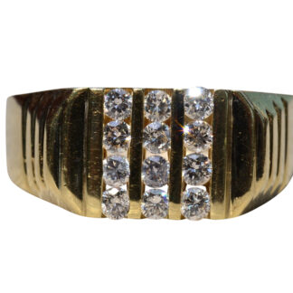 The Bair Island: Gentleman's Diamond Cocktail Ring in Yellow Gold