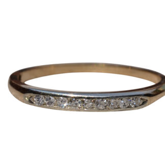 SOLD - The Yermo:  Antique Yellow Gold Diamond Stackable Band with Old Cut Natural Diamonds