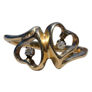 The Hinkley:  Contemporary Toi Et Moi Ring with Diamonds