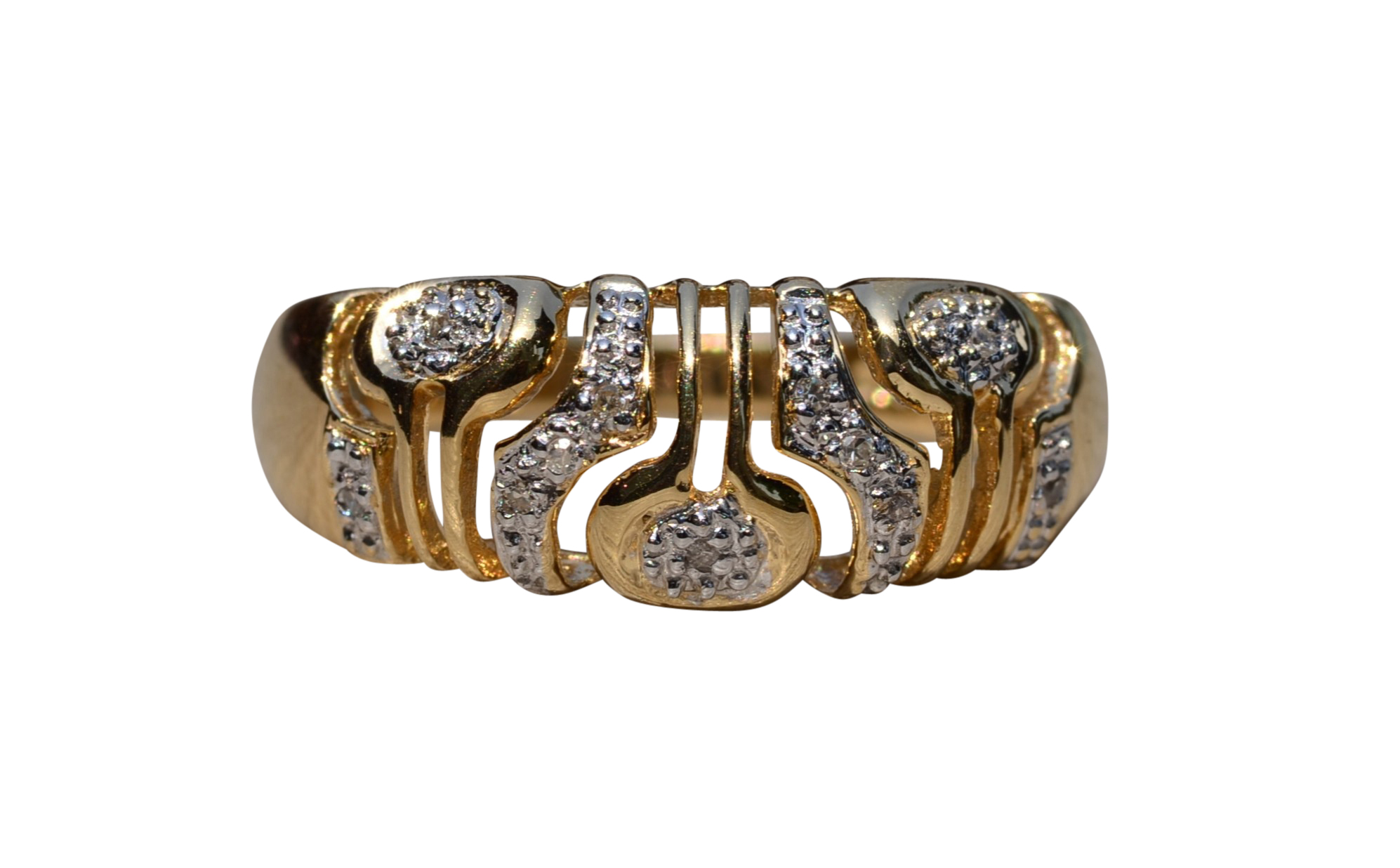 SOLD - The Daggert: Mid Century Modern Diamond Cocktail Ring