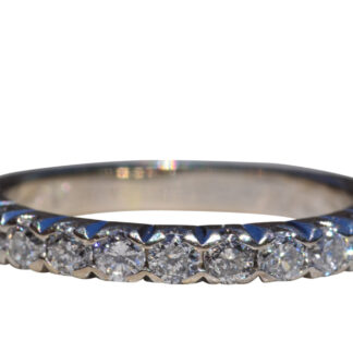 The Calico Basin:  Vintage White Gold French Set Natural Diamond Wedding Band