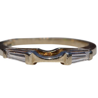 The Sun City:  White Gold Baguette Band