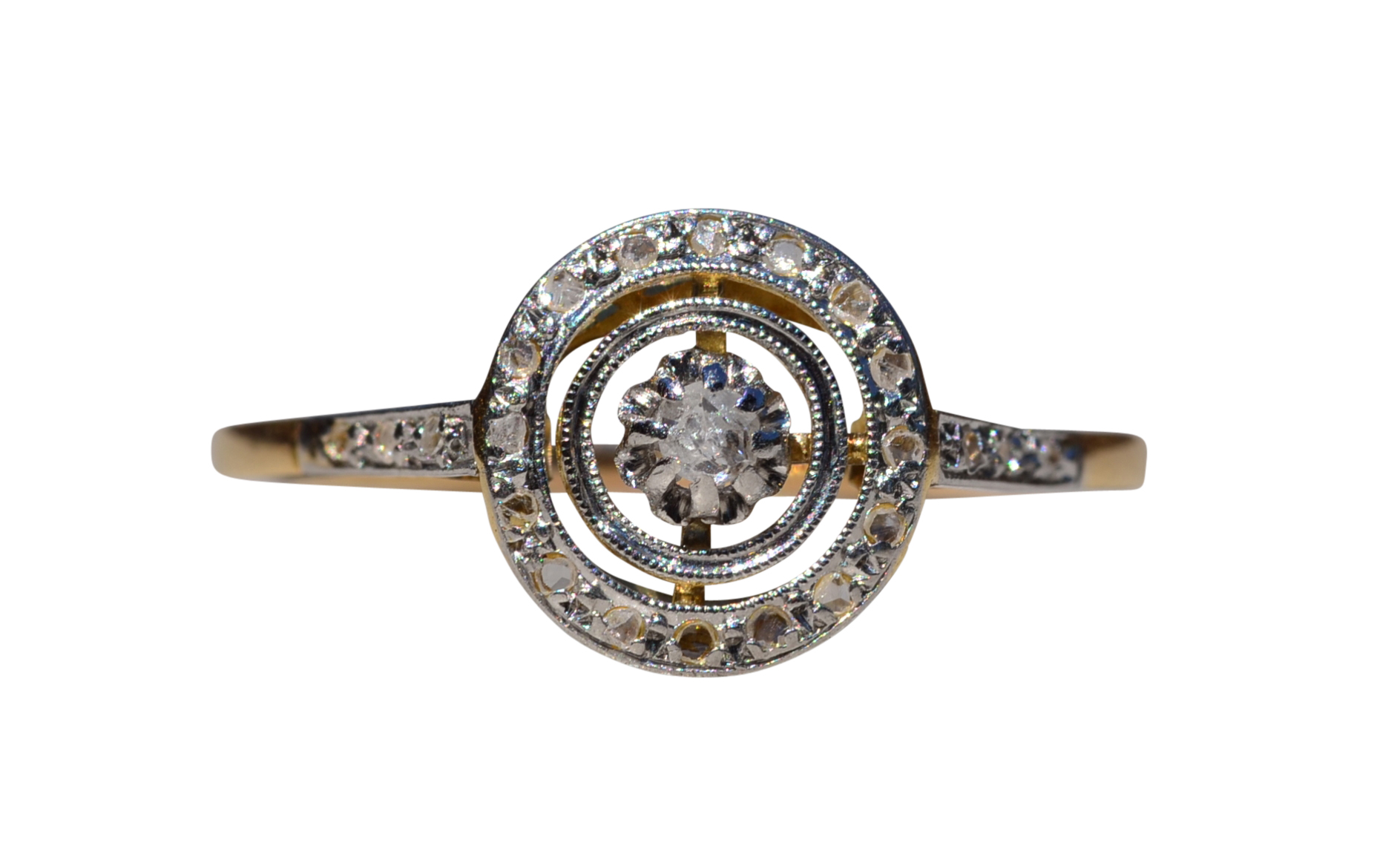 SOLD - The Juniper Hills: Art Nouveau Ring with Diamonds