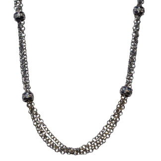 The Adela:  Multi-Strand Diamond Station Chain in White Gold