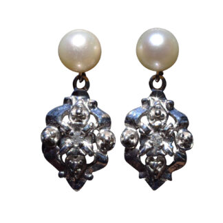 The Selby:  Antique Retro Era Pearl and Diamond Danglers