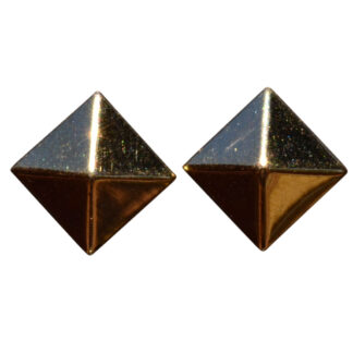 SOLD: The Pyramids:  Yellow Gold Pyramid Earrings