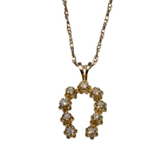 SOLD - The Pinole: Yellow Gold and Diamond Horseshoe Necklace