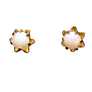 SOLD - The Crockett:  Natural Australian Opals in Yellow Gold Buttercups