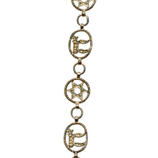 SOLD - The Sun Lakes:  Chai and Star of David Bracelet in Yellow Gold