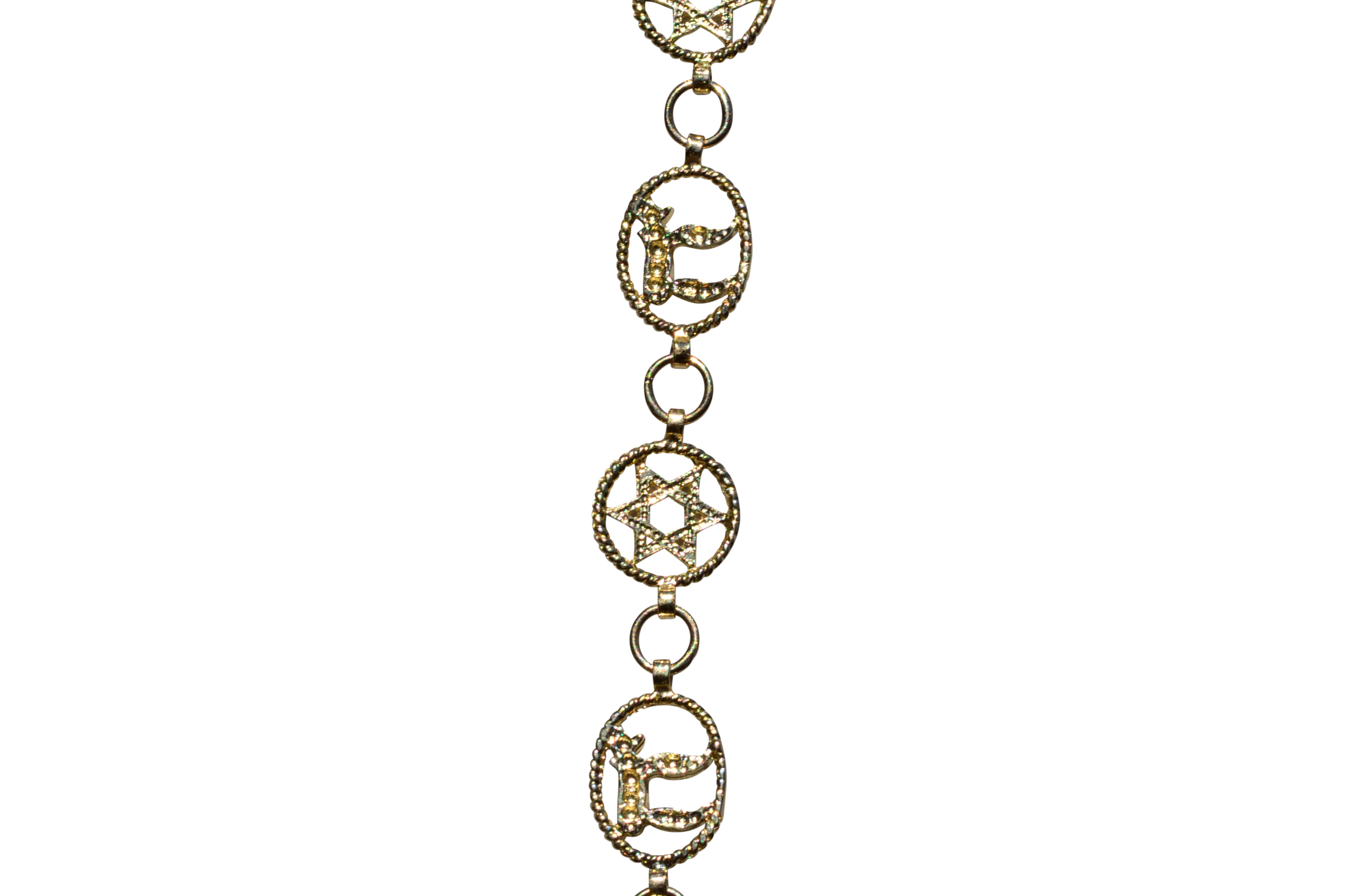 SOLD - The Sun Lakes: Chai and Star of David Bracelet in Yellow Gold