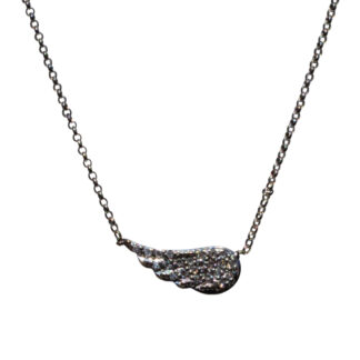 The Wing:  White Gold Bracelet with Diamond Wings