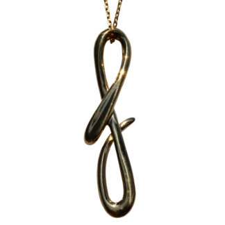 The Snake: Elsa Peretti Signed Tiffany and Company Initial F Pendant