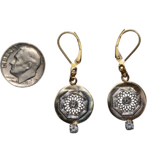 SOLD - The Old Town Scottsdale: Antique White and Yellow Gold Diamond Danglers