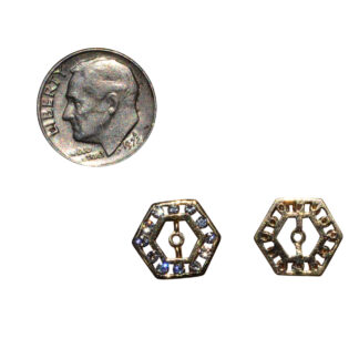 The Hex:  Yellow Gold Hexagonal Diamond Earring Jackets