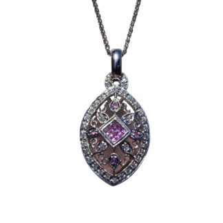 The Franklin Park:  Pink Sapphire and Diamond Pendant