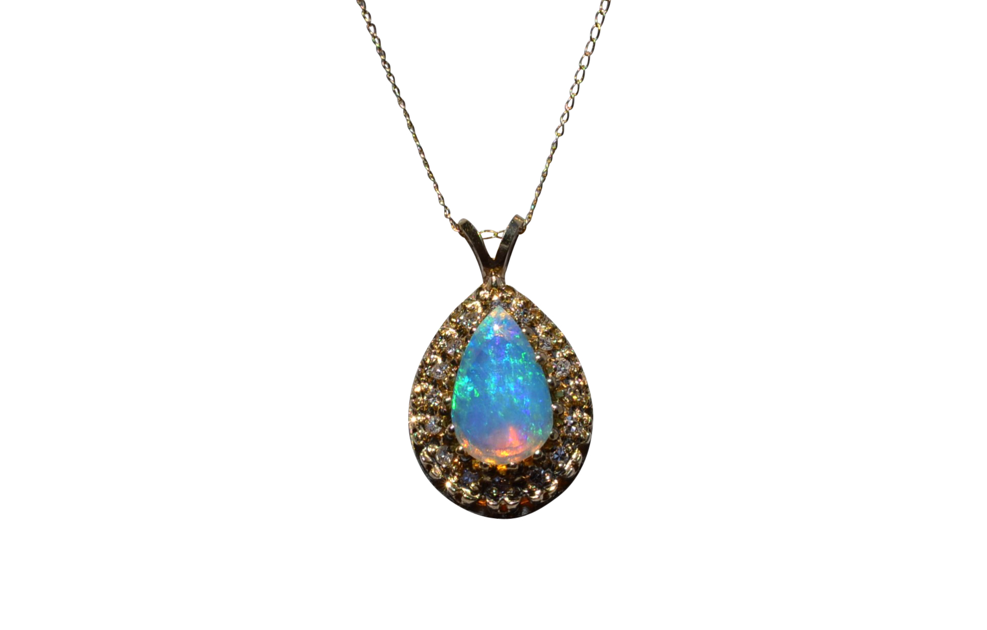 SOLD - The Montopolis: Australian Opal and Diamond Pendant