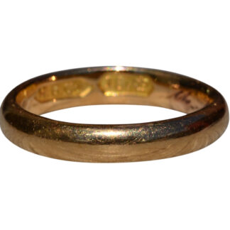 SOLD - The Gulf Shores:  Antique Yellow Gold Signed Hall Brothers Wedding Band Circa August 29th 1912