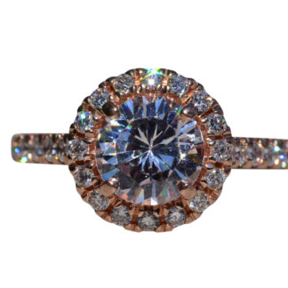 The Argyle:  Rose Gold Halo Engagement Ring